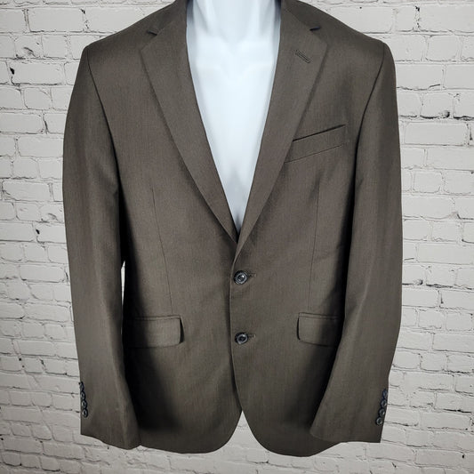 Billy London Brown 2 Button Double Vented Notch Blazer Sport Coat 36R *seam tear
