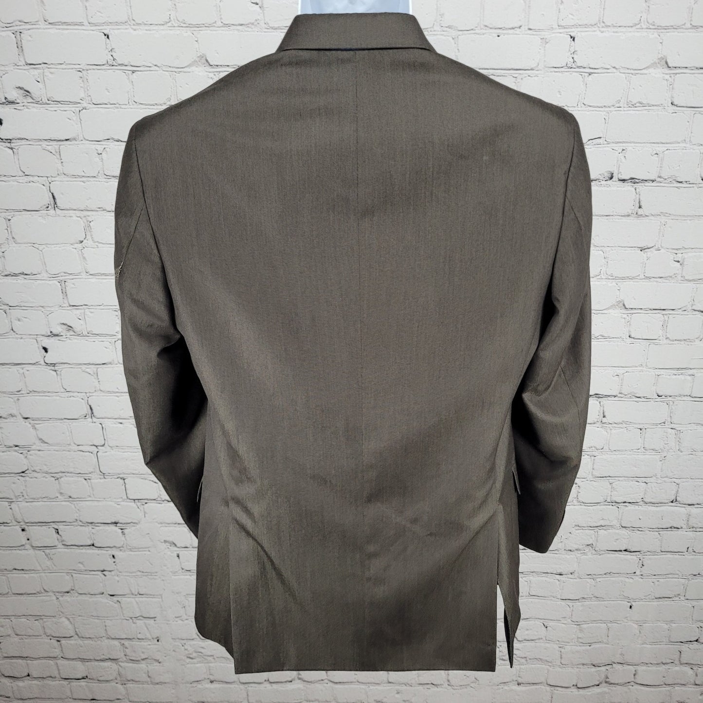 Billy London Brown 2 Button Double Vented Notch Blazer Sport Coat 36R *seam tear