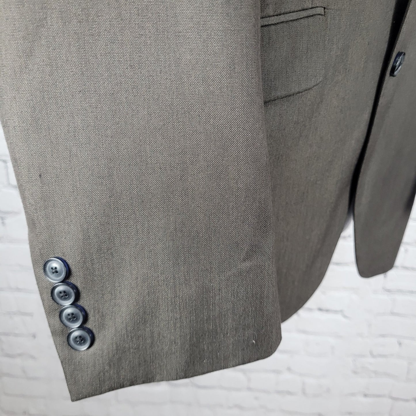 Billy London Brown 2 Button Double Vented Notch Blazer Sport Coat 36R *seam tear