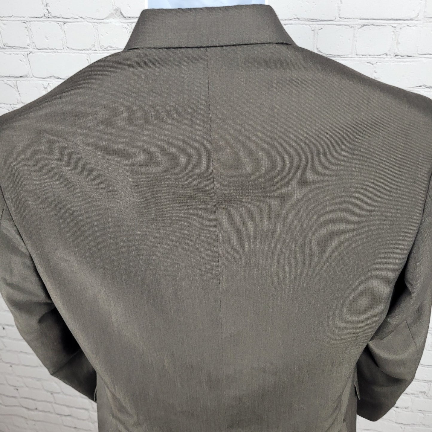 Billy London Brown 2 Button Double Vented Notch Blazer Sport Coat 36R *seam tear
