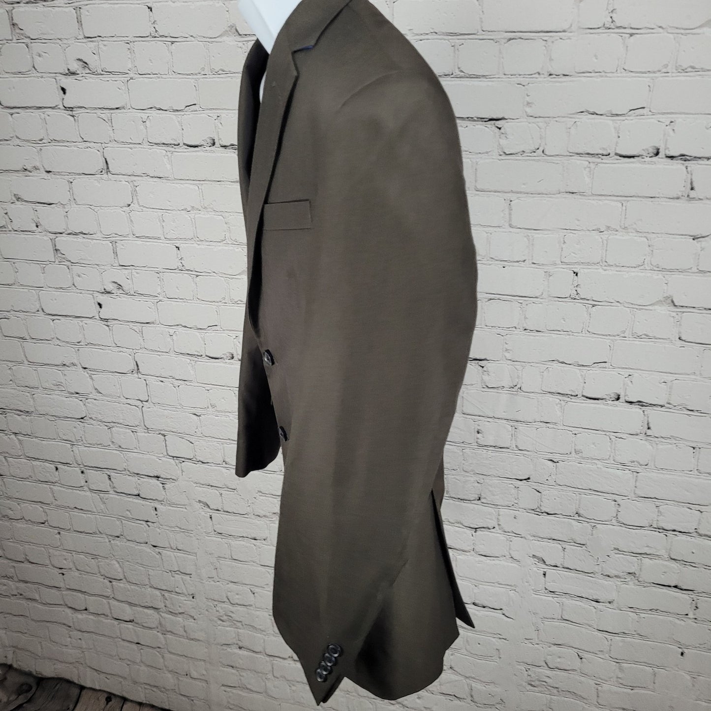 Billy London Brown 2 Button Double Vented Notch Blazer Sport Coat 36R *seam tear