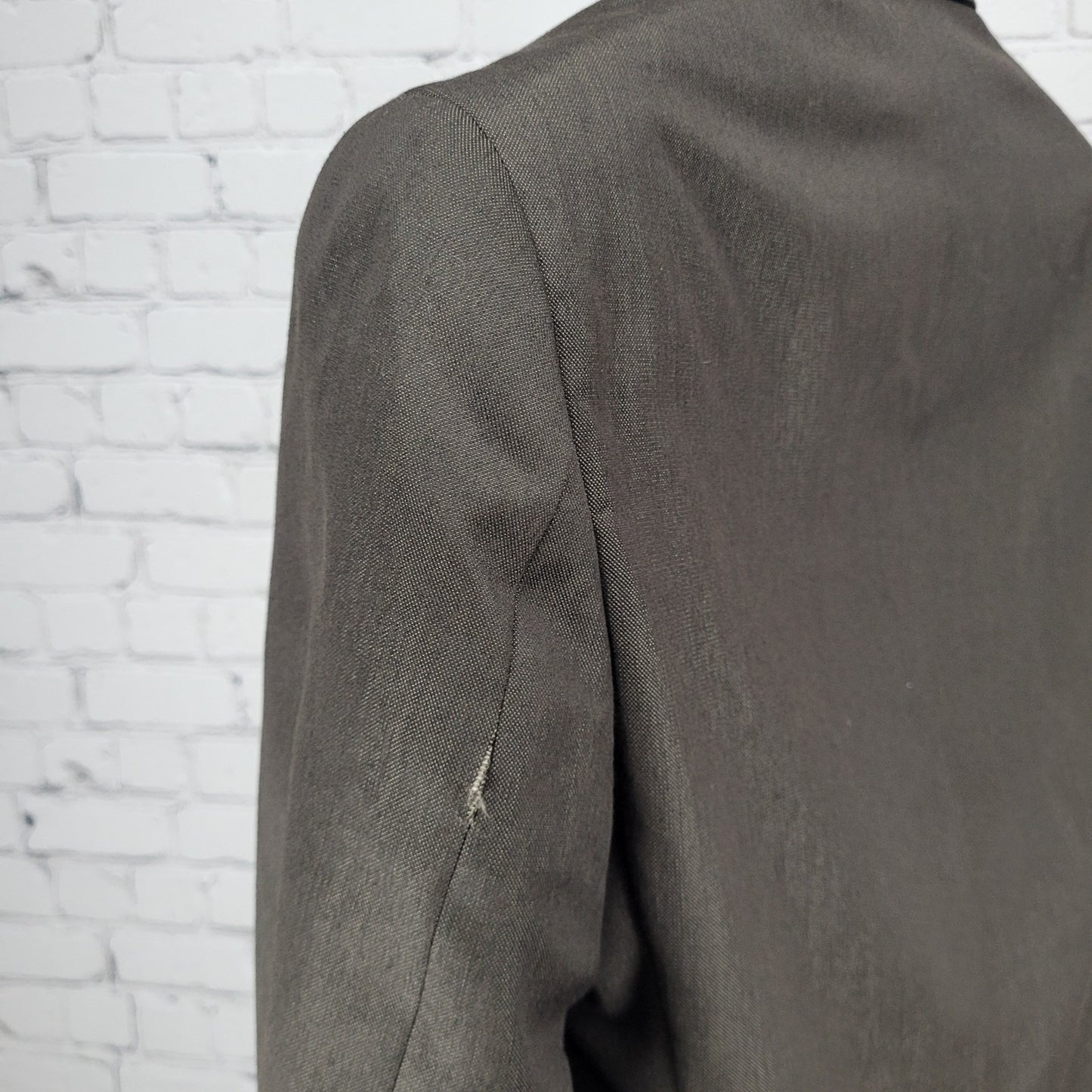 Billy London Brown 2 Button Double Vented Notch Blazer Sport Coat 36R *seam tear