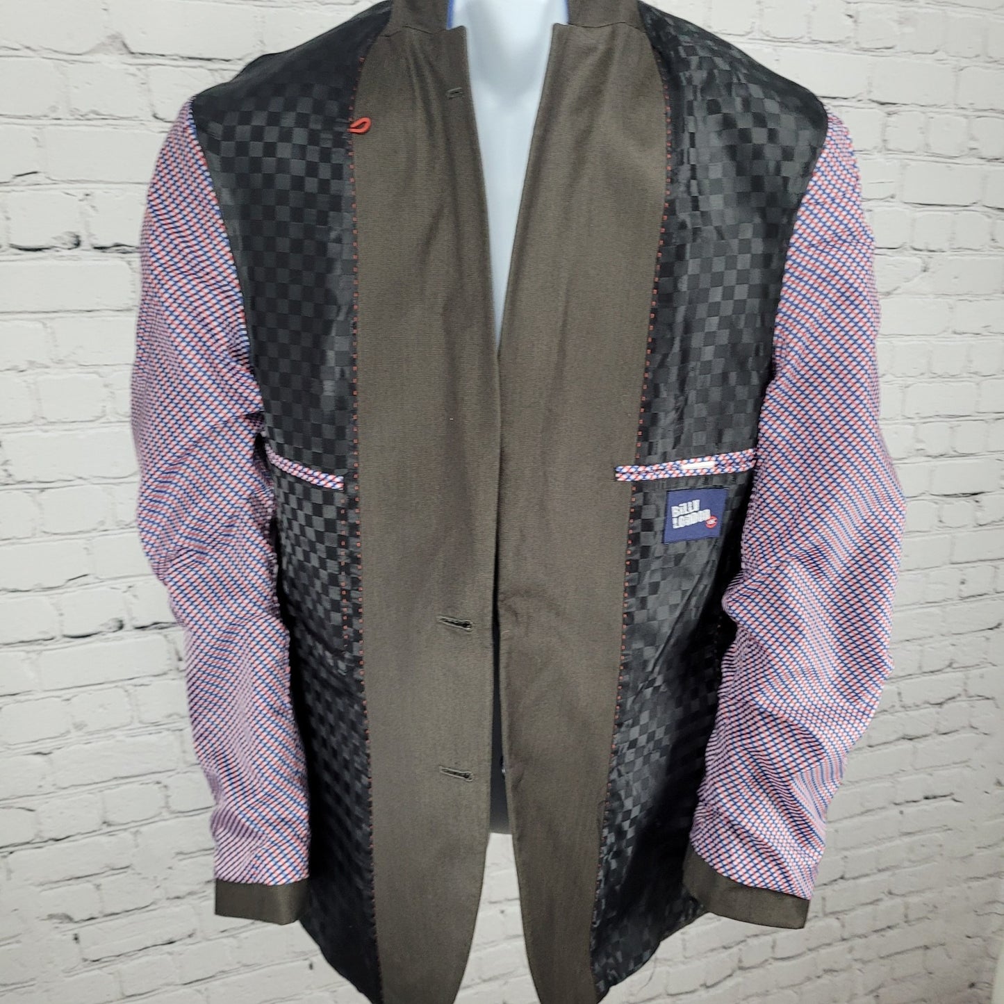 Billy London Brown 2 Button Double Vented Notch Blazer Sport Coat 36R *seam tear
