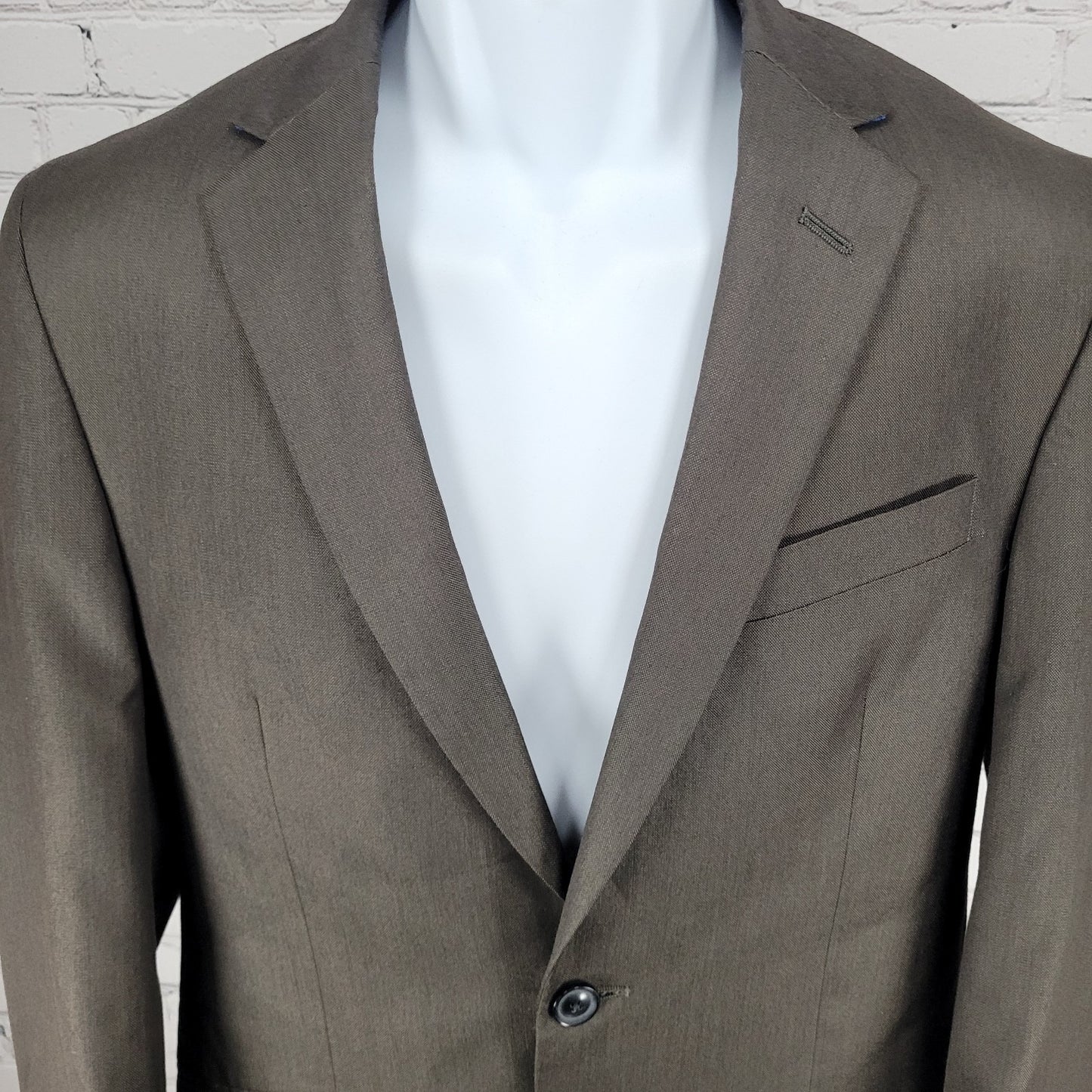 Billy London Brown 2 Button Double Vented Notch Blazer Sport Coat 36R *seam tear