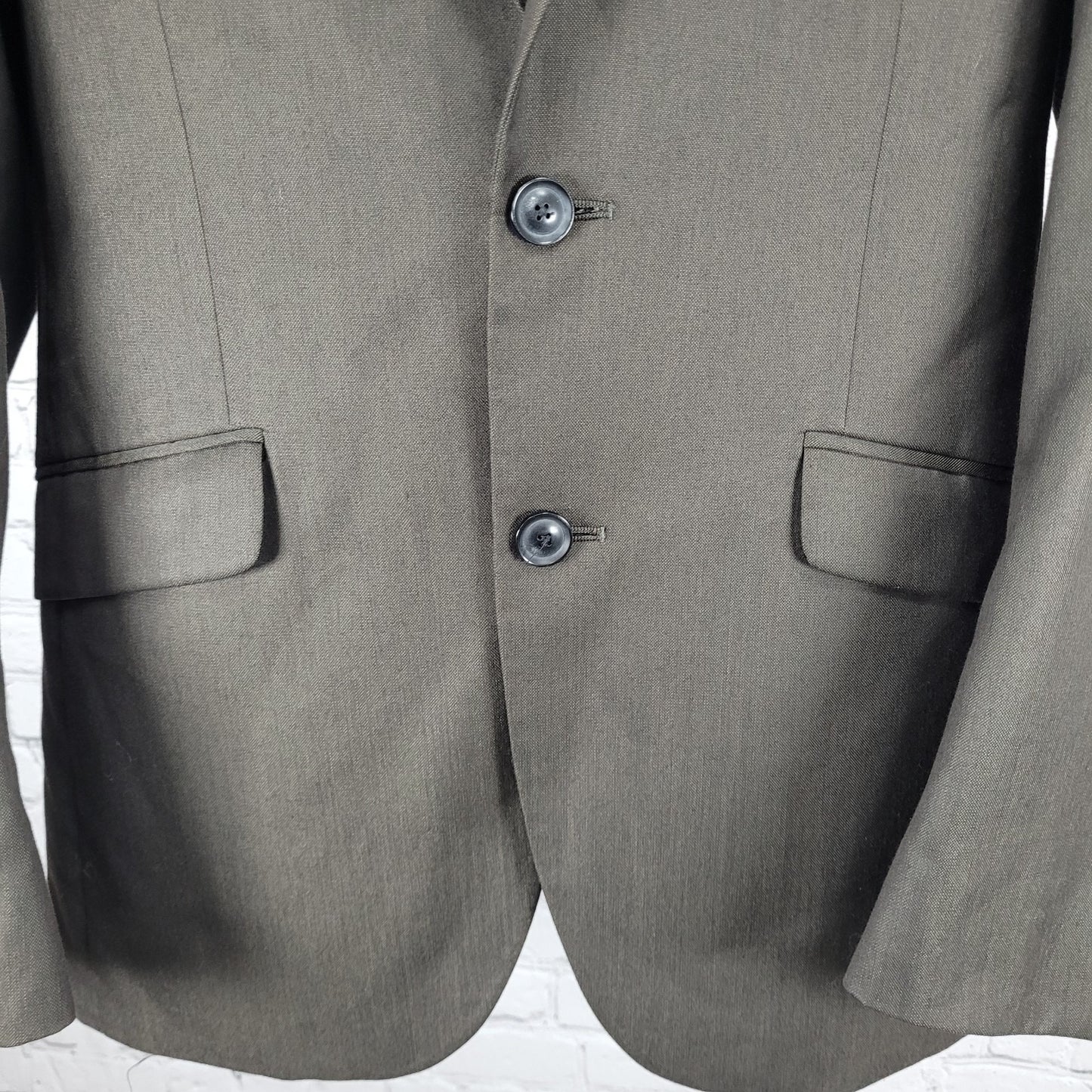 Billy London Brown 2 Button Double Vented Notch Blazer Sport Coat 36R *seam tear