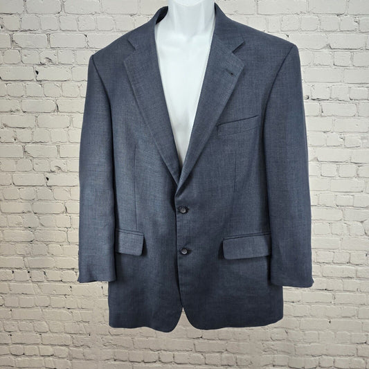 Robert Stock Blue Signature Two Button Top Notch Single Breasted Blazer 43R