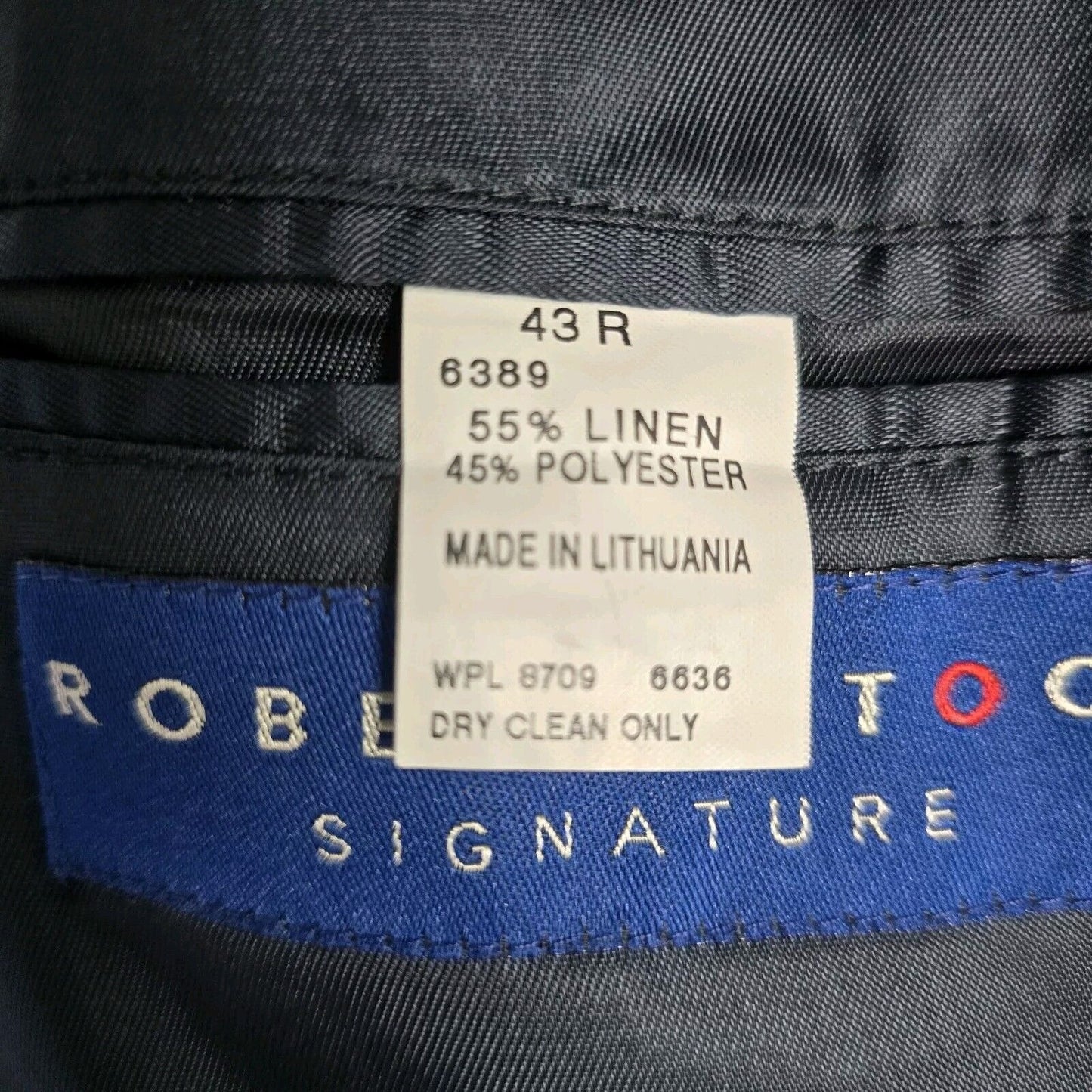 Robert Stock Blue Signature Two Button Top Notch Single Breasted Blazer 43R