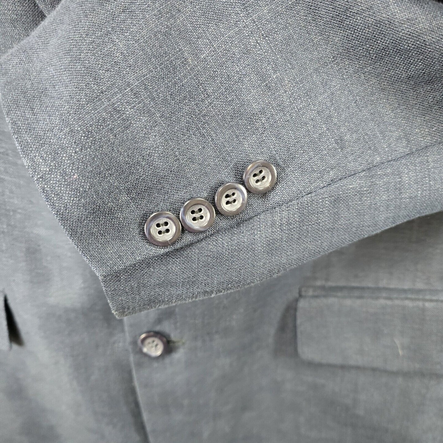 Robert Stock Blue Signature Two Button Top Notch Single Breasted Blazer 43R