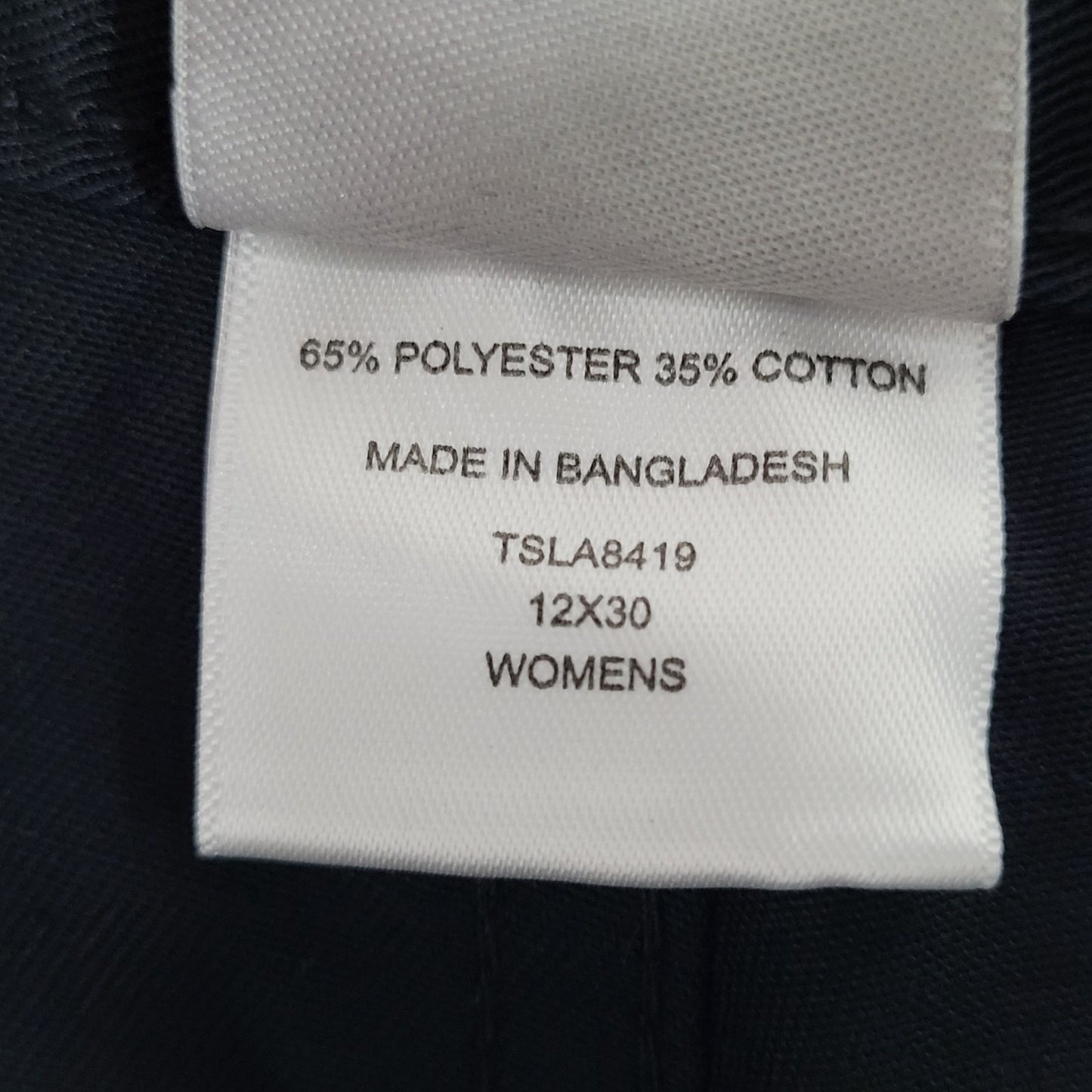 Tesla Black High Rise Straight Leg Workwear Chino Pants Size 12 (33x30)