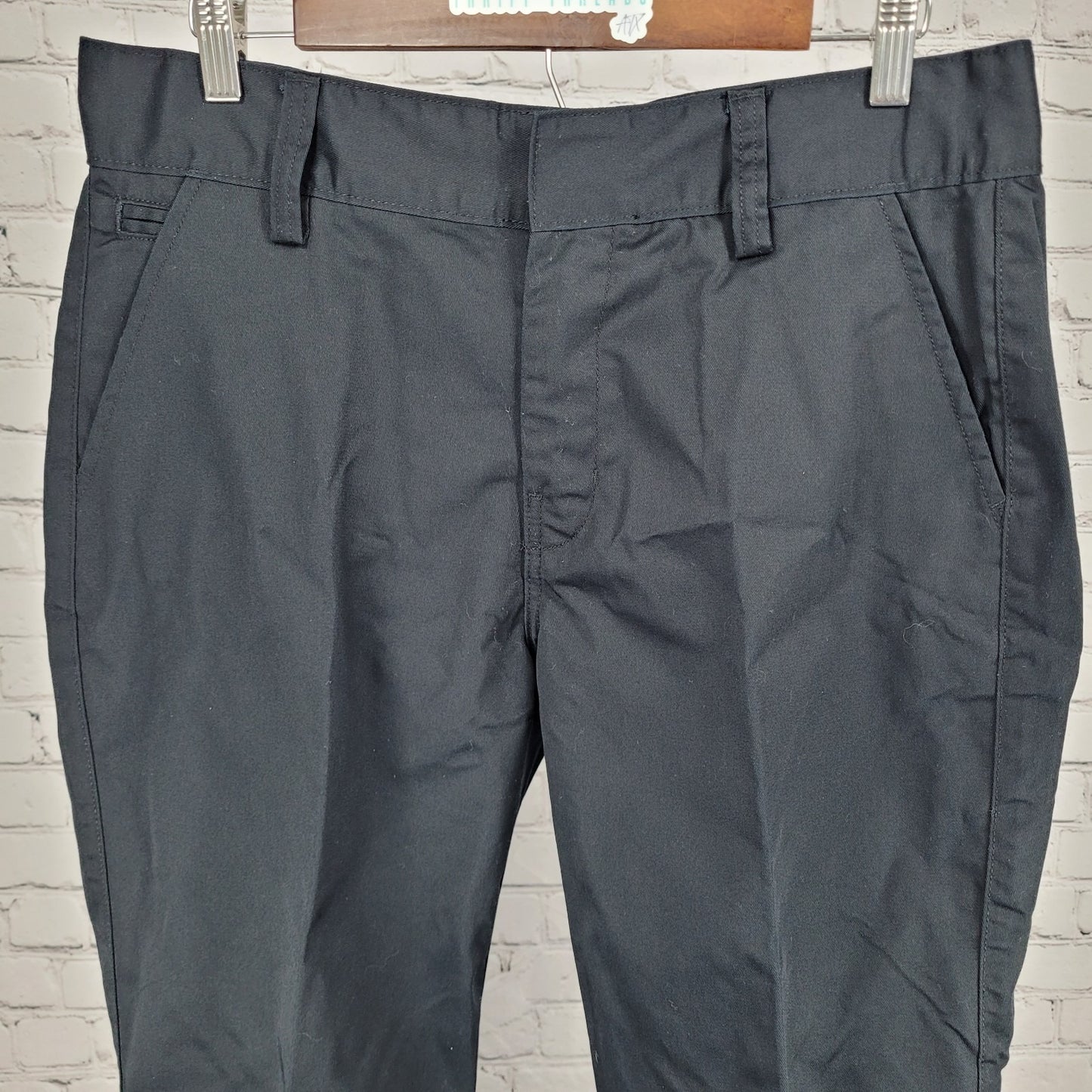 Tesla Black High Rise Straight Leg Workwear Chino Pants Size 12 (33x30)