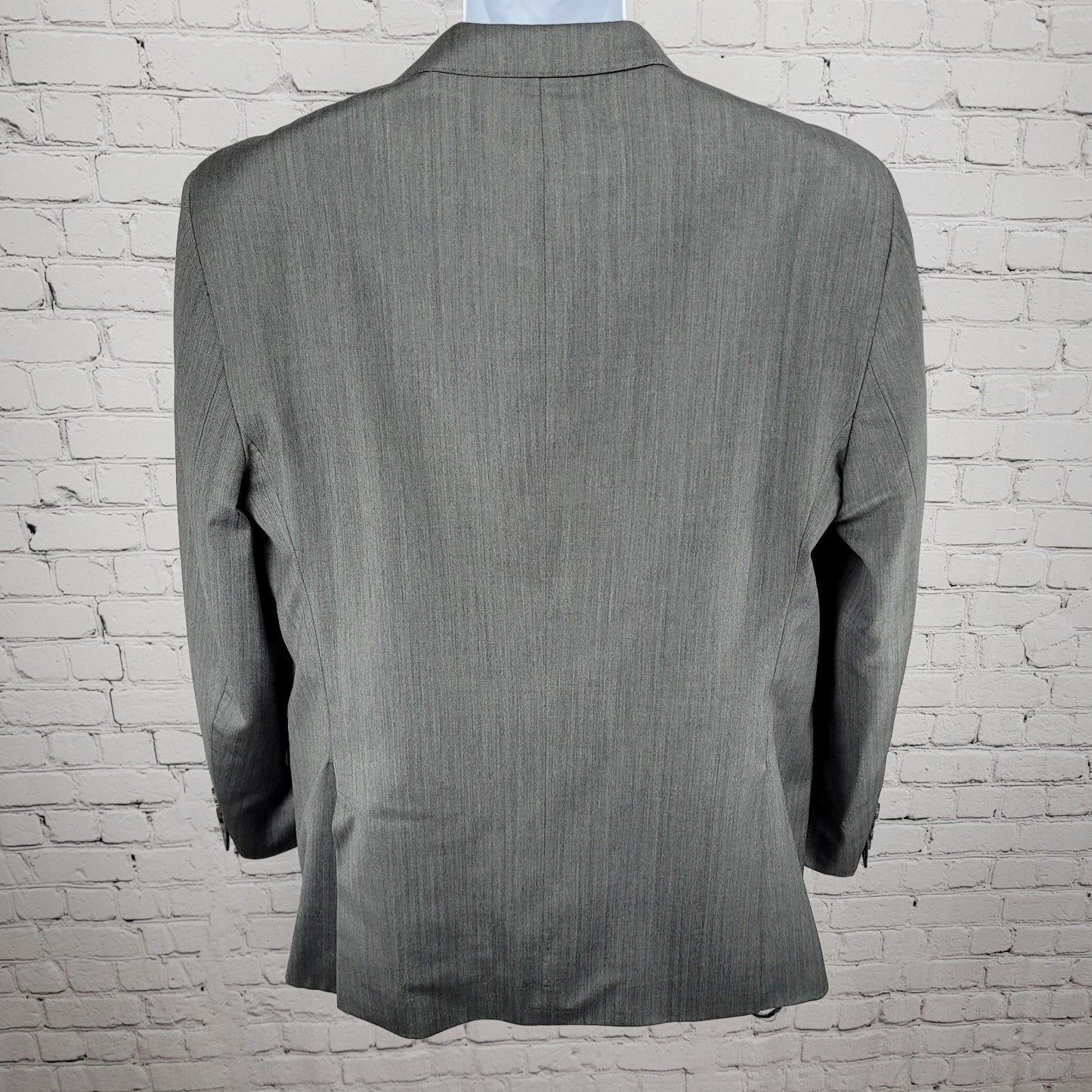 Zara Man Grey Herringbone 2 Button Vented Notch Blazer Sport Coat Size 46