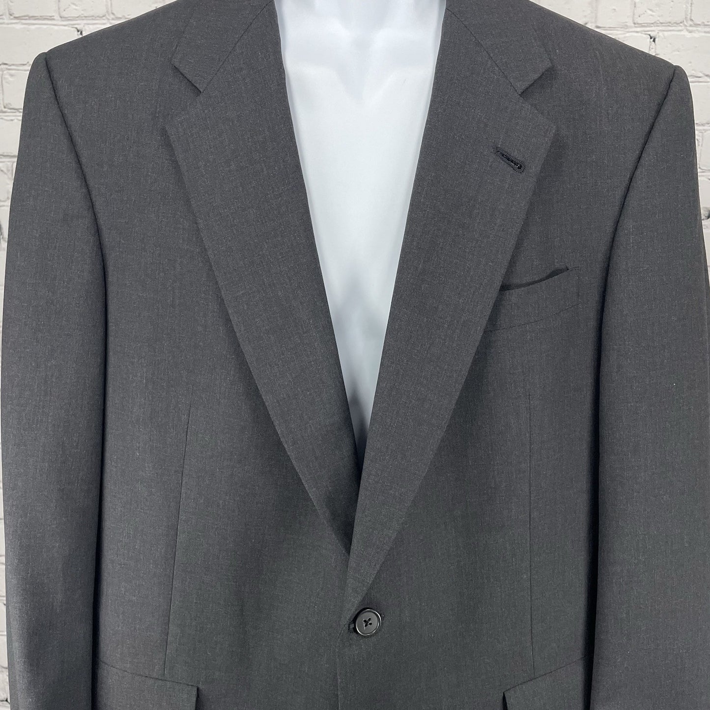 Hart Schaffner Marx Dark Grey Wool 100’s 2 Button Blazer Sport Coat USA Size 42L