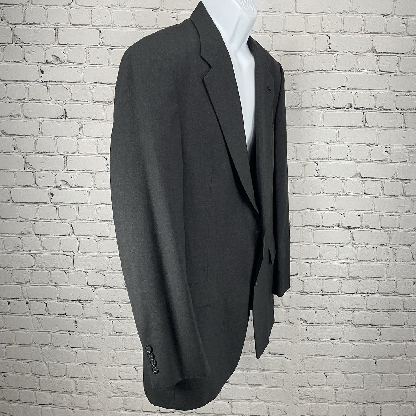 Hart Schaffner Marx Dark Grey Wool 100’s 2 Button Blazer Sport Coat USA Size 42L
