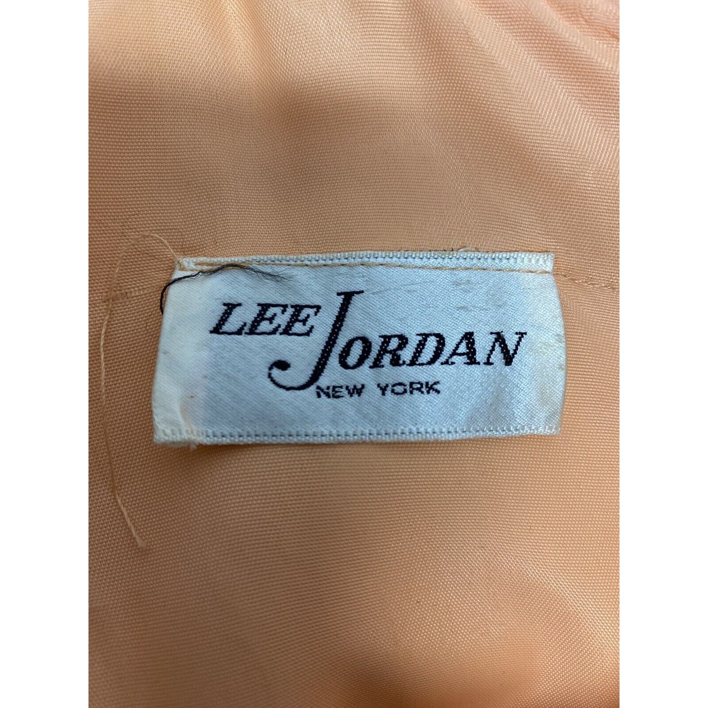 VTG Lee Jordan Orange Long High Neck Back Zip Lined Sheer Sleeve Dress M