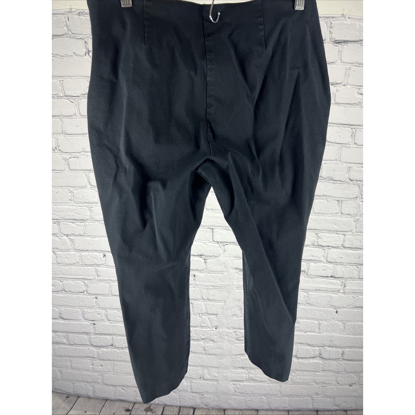 Lauren Ralph Lauren Black Flat Front Side Zip Hi-Rise Tapered Dress Pants 14