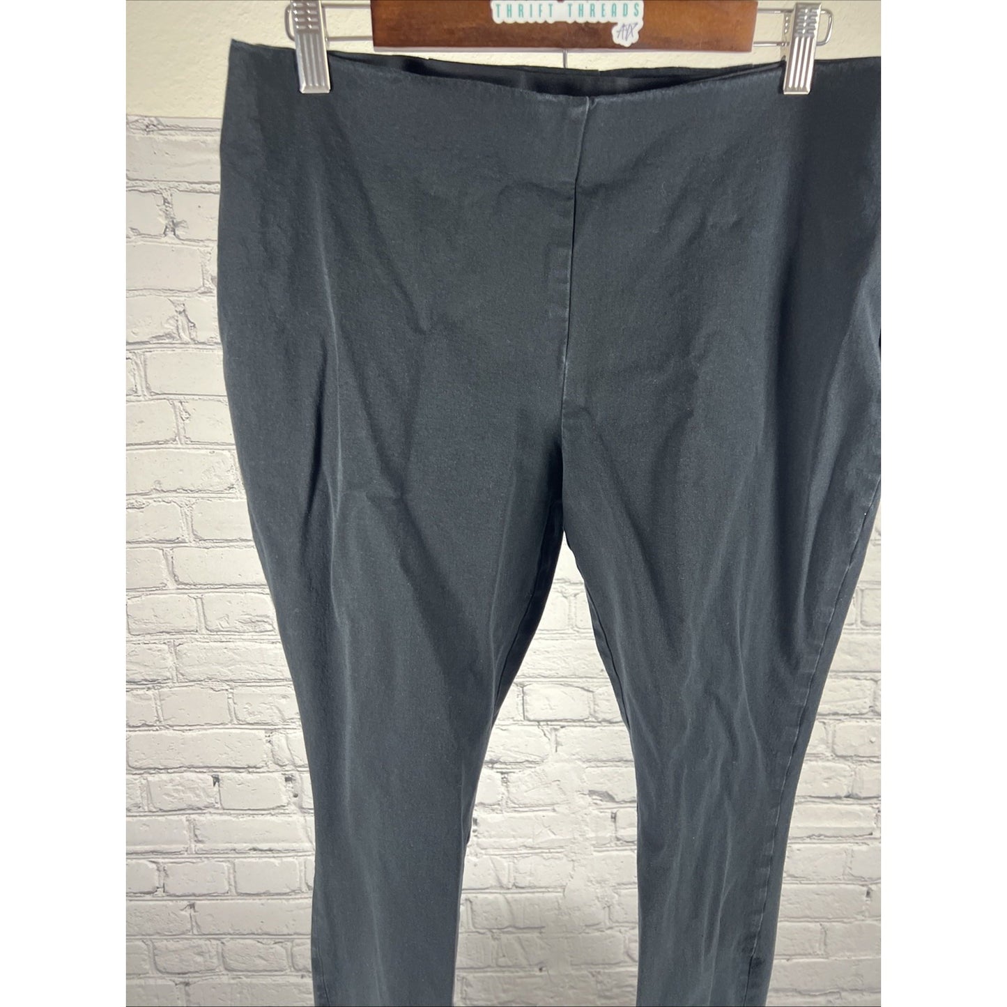 Lauren Ralph Lauren Black Flat Front Side Zip Hi-Rise Tapered Dress Pants 14