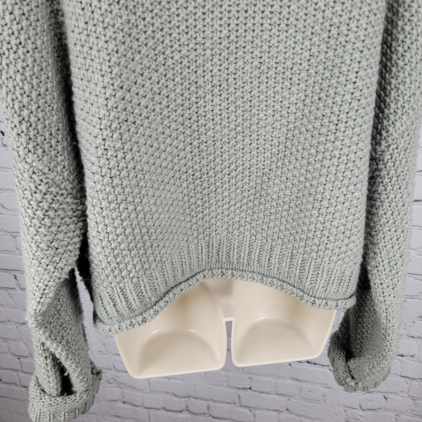 Moth Anthropologie Grey Wool Blend Chunky Knit Oversized Sweater Size Small S