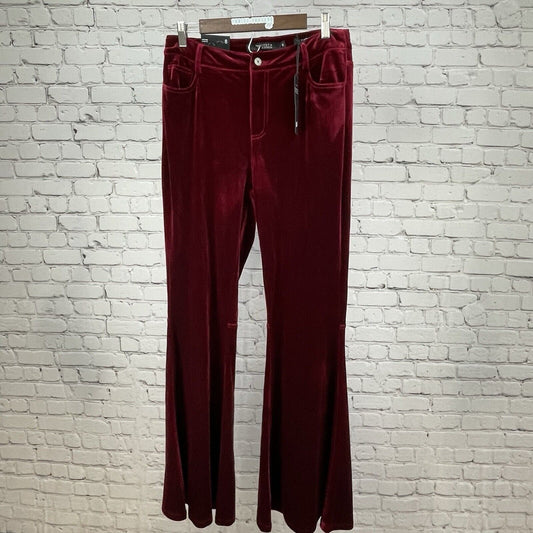 NWT Lucky & Blessed Red Velvet High Waist Flare Fit Butt Shaping Size 8 (31x34)