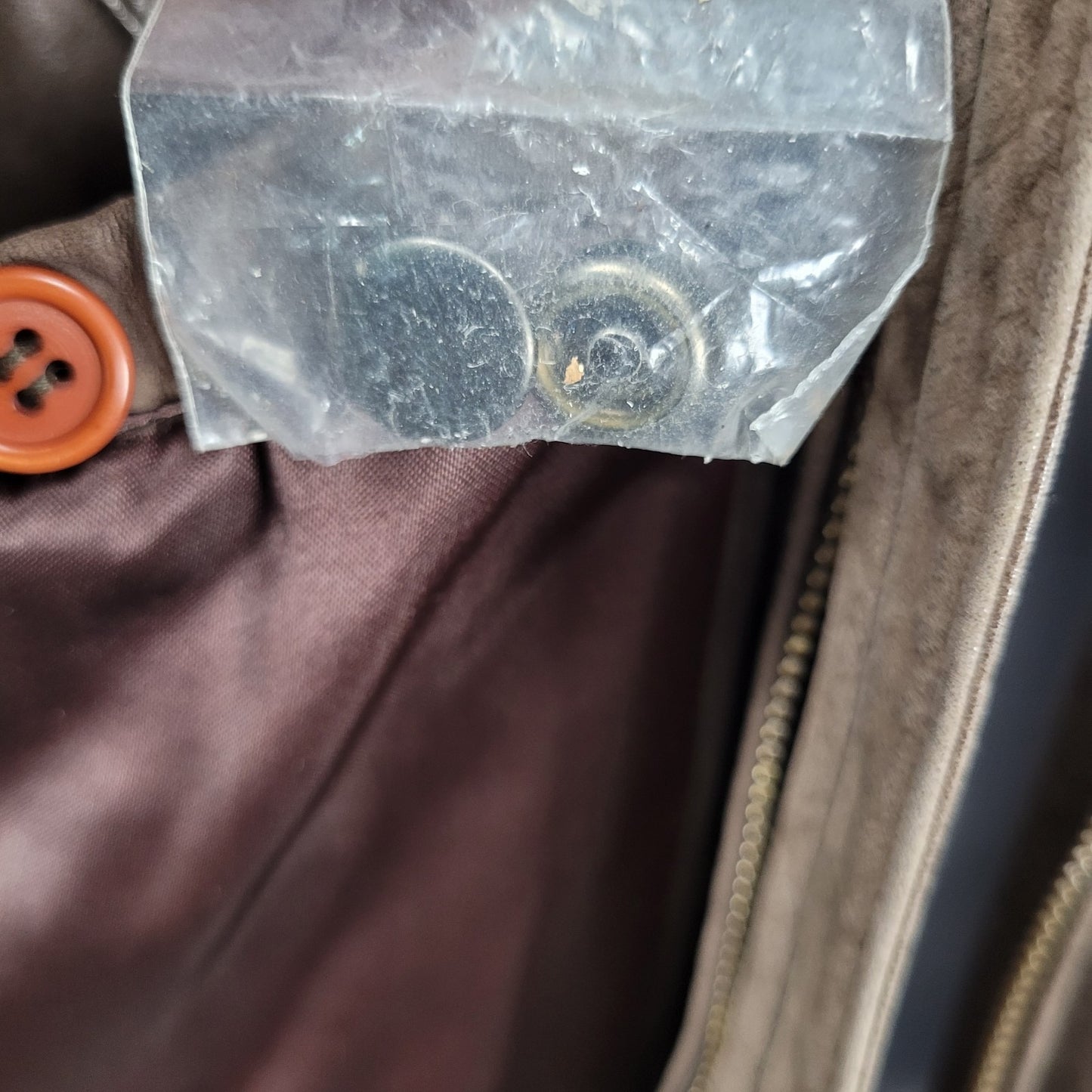 VTG Aggio Brown Genuine Soft Leather Full Zip Snap Pockets Bomber Jacket Large L