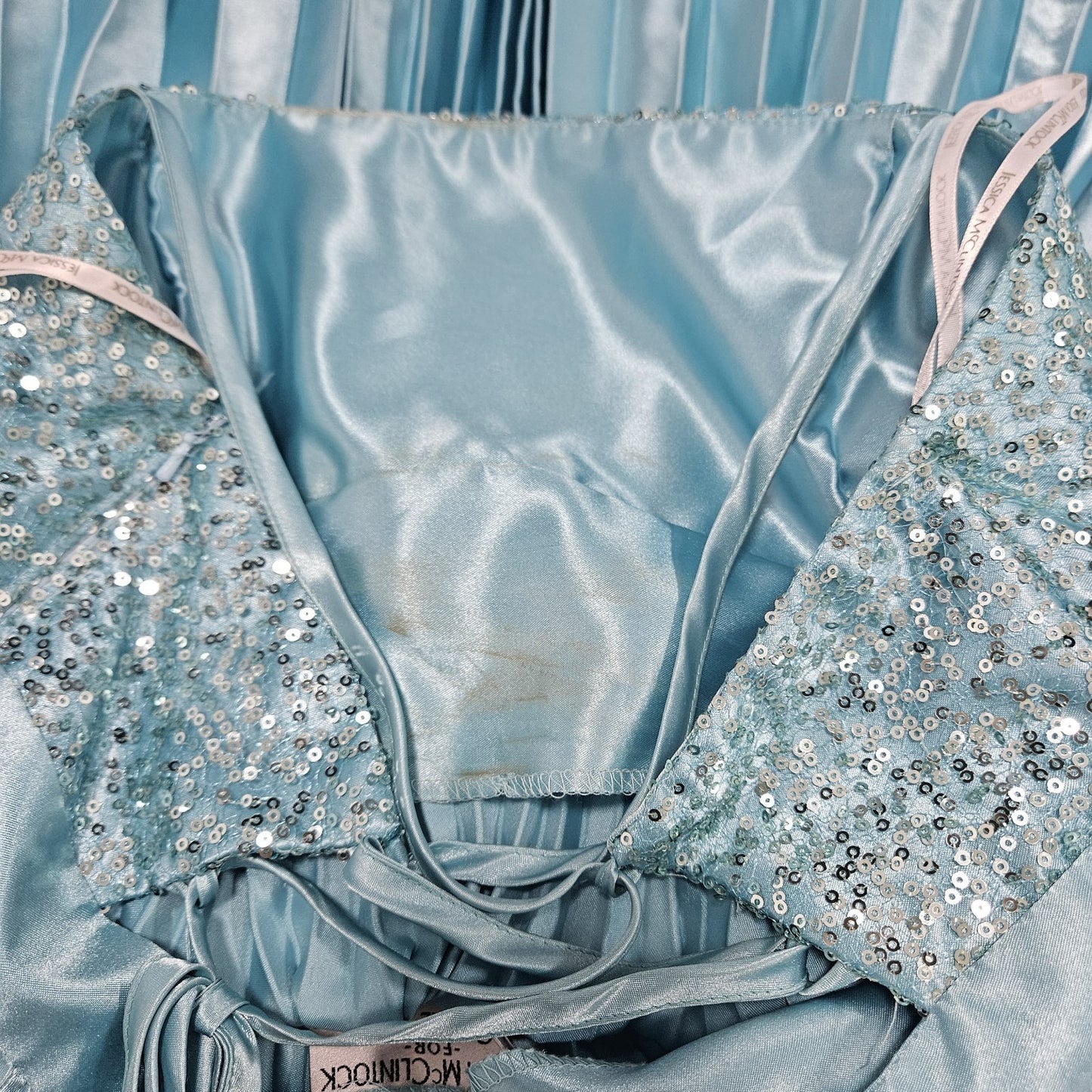 Jessica McClintock Gunne Sax Accordion  Strappy Back Sequin Short Dress USA 11