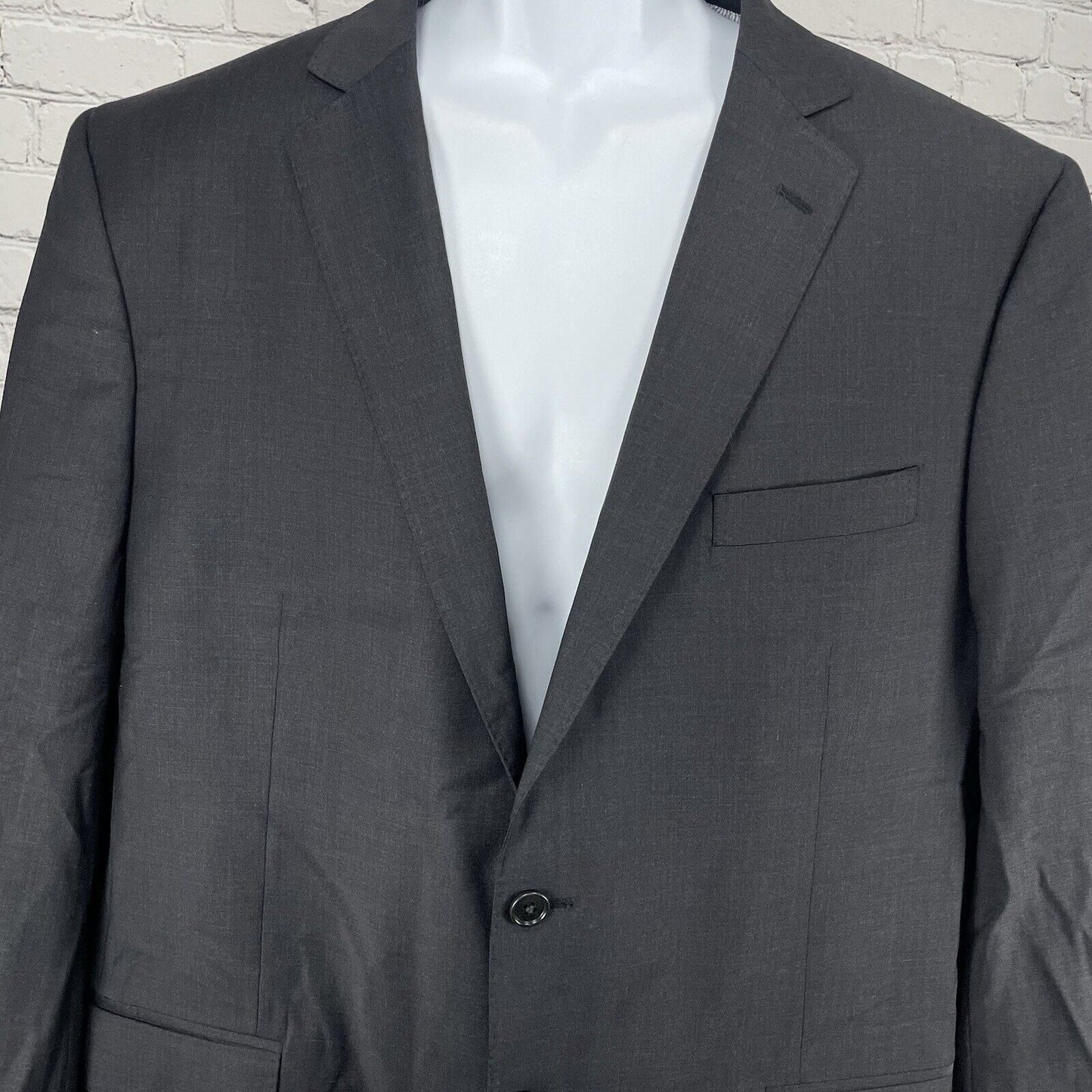 Brooks Brothers Explorer Madison Fit Grey Wool Blend 2 Button Blazer Jacket 46R