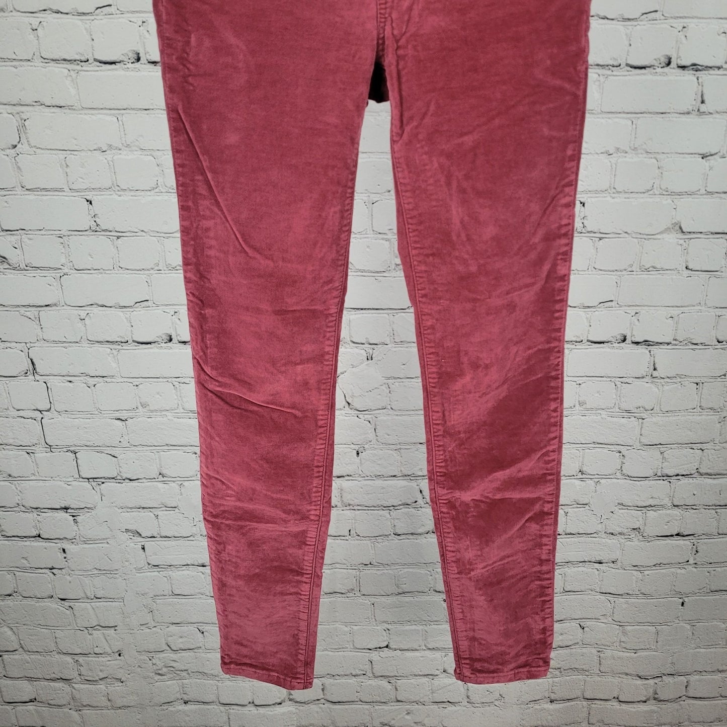 Madewell Red Velvet Corduroy 10" High Rise Stretch Skinny Pants 23 (23x27)