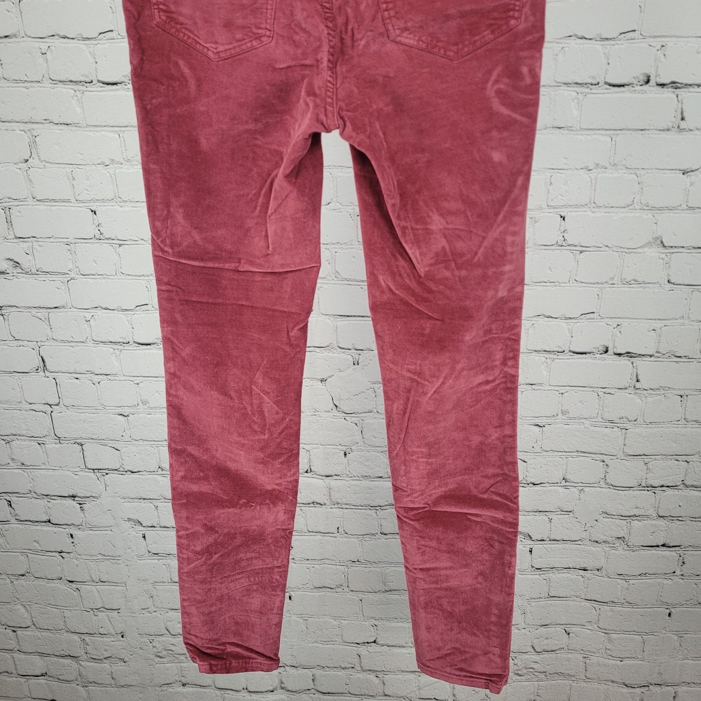 Madewell Red Velvet Corduroy 10" High Rise Stretch Skinny Pants 23 (23x27)