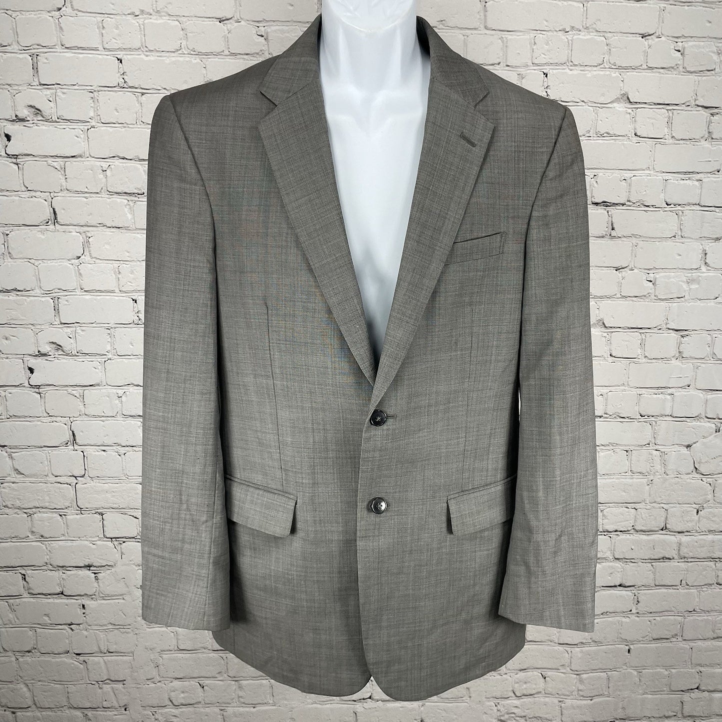 Jos A Bank Grey Wool Tailored Fit Travelers Collection Blazer Sport Coat 40L