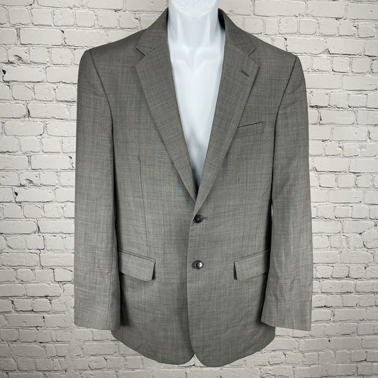 Jos A Bank Grey Wool Tailored Fit Travelers Collection Blazer Sport Coat 40L