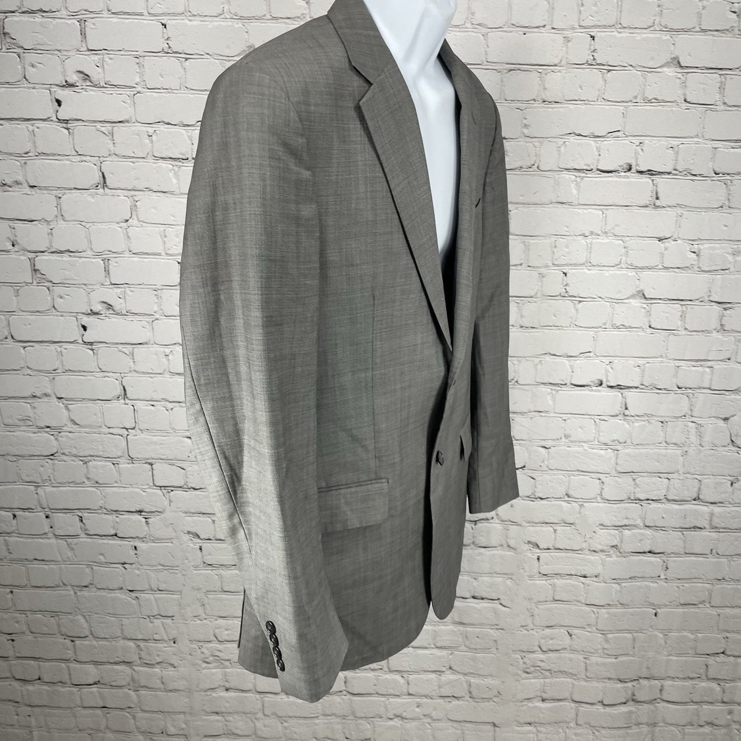 Jos A Bank Grey Wool Tailored Fit Travelers Collection Blazer Sport Coat 40L