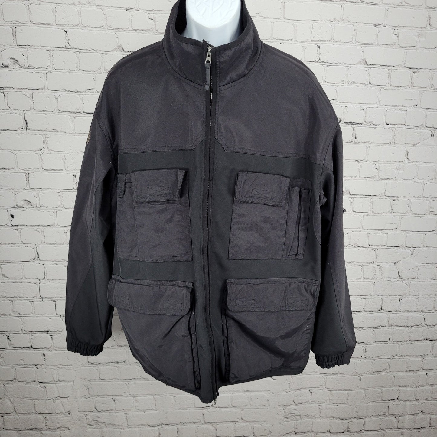 Duluth Trading Black Tradesmen Cargo Utility Fleece Lined Workwear Zip Jacket XL