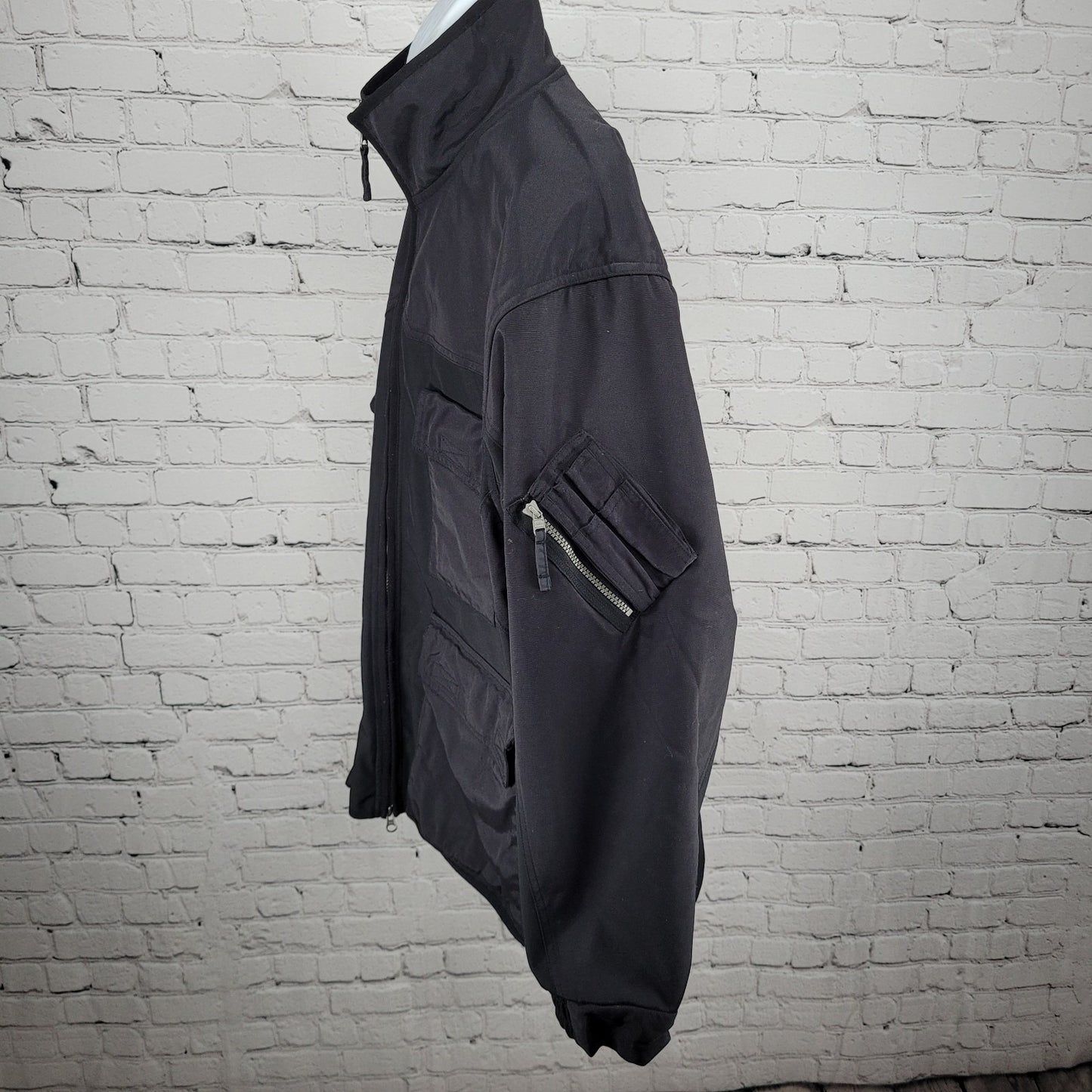 Duluth Trading Black Tradesmen Cargo Utility Fleece Lined Workwear Zip Jacket XL