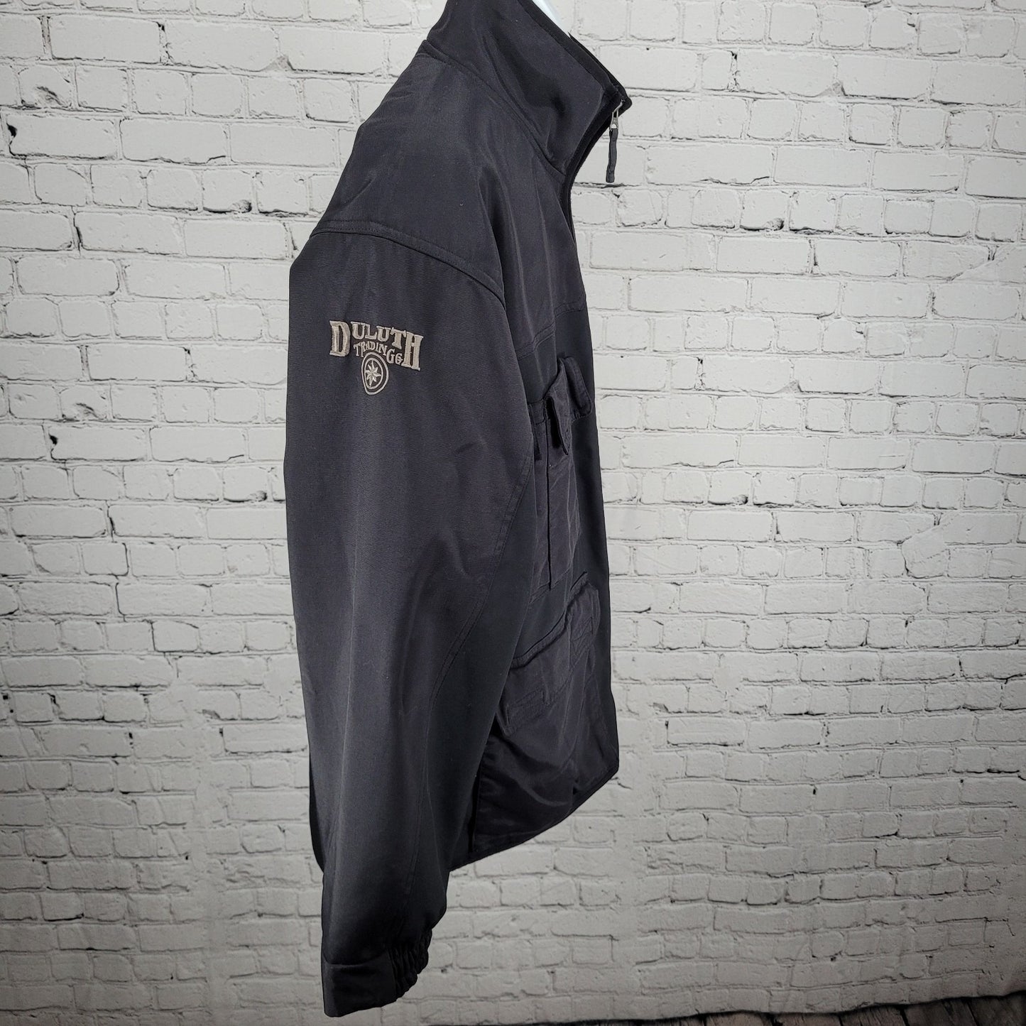 Duluth Trading Black Tradesmen Cargo Utility Fleece Lined Workwear Zip Jacket XL