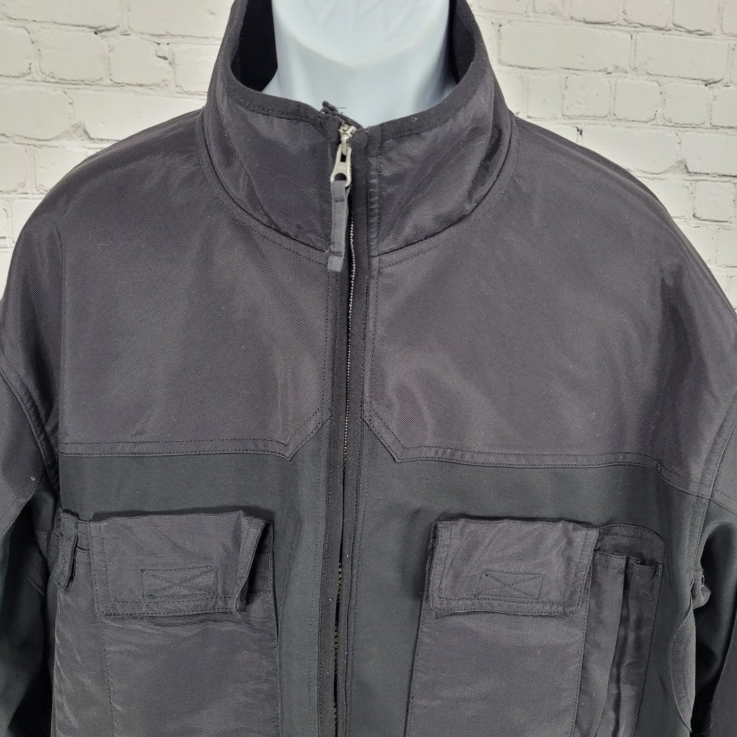 Duluth Trading Black Tradesmen Cargo Utility Fleece Lined Workwear Zip Jacket XL