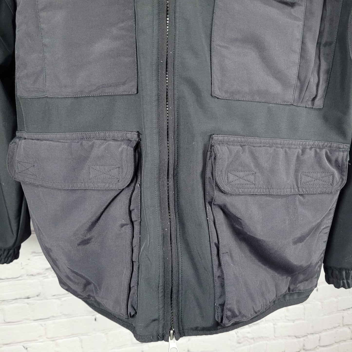 Duluth Trading Black Tradesmen Cargo Utility Fleece Lined Workwear Zip Jacket XL