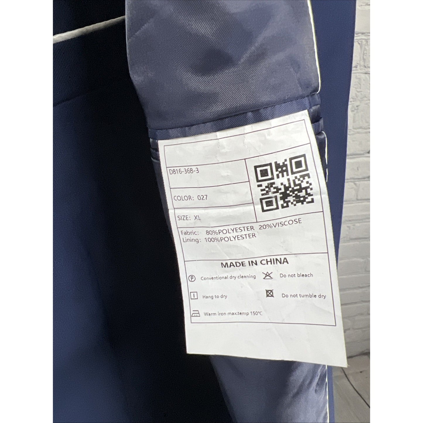 Unbranded Blue Full Suit 4 Piece Set Vest Pants Necktie Notch 2 Button Jacket XL