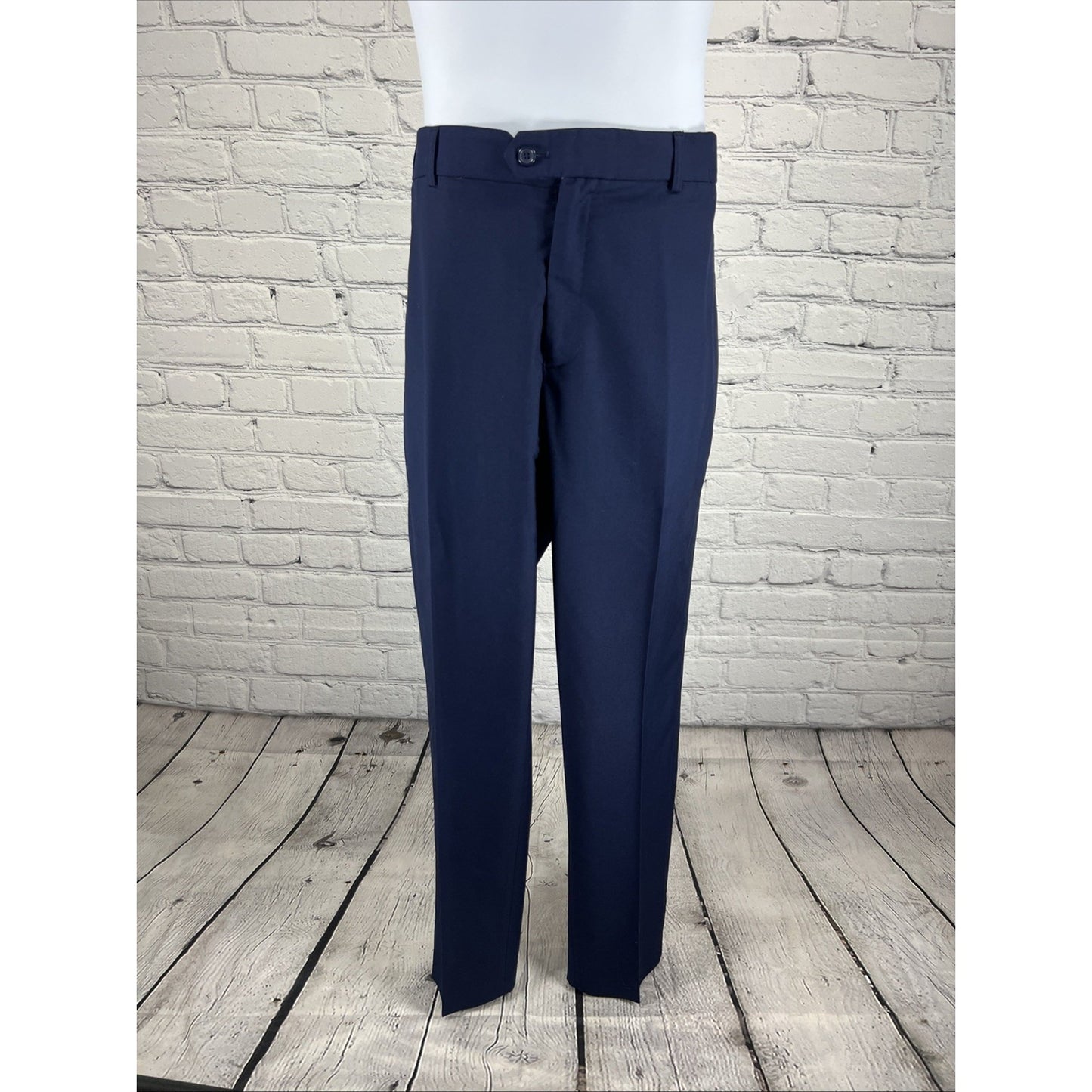 Unbranded Blue Full Suit 4 Piece Set Vest Pants Necktie Notch 2 Button Jacket XL
