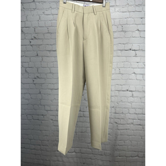 NWT Toulair Beige High Rise Pleated Vritti Trousers Dress Slacks Pants (24X27)