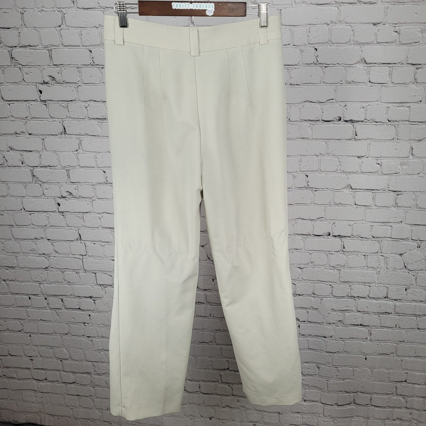 Zara Beige High Rise Straight Leg Stretch Dress Pants Size Medium M (30x31)