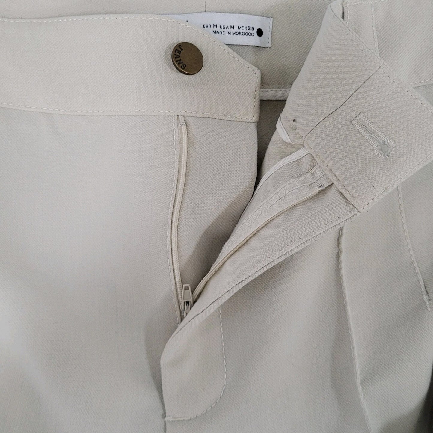 Zara Beige High Rise Straight Leg Stretch Dress Pants Size Medium M (30x31)