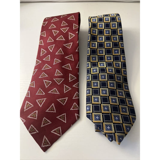 Designer Lot 2 PCS Classic Men’s Silk Tie Necktie Christian Dior & Jos. A Banks