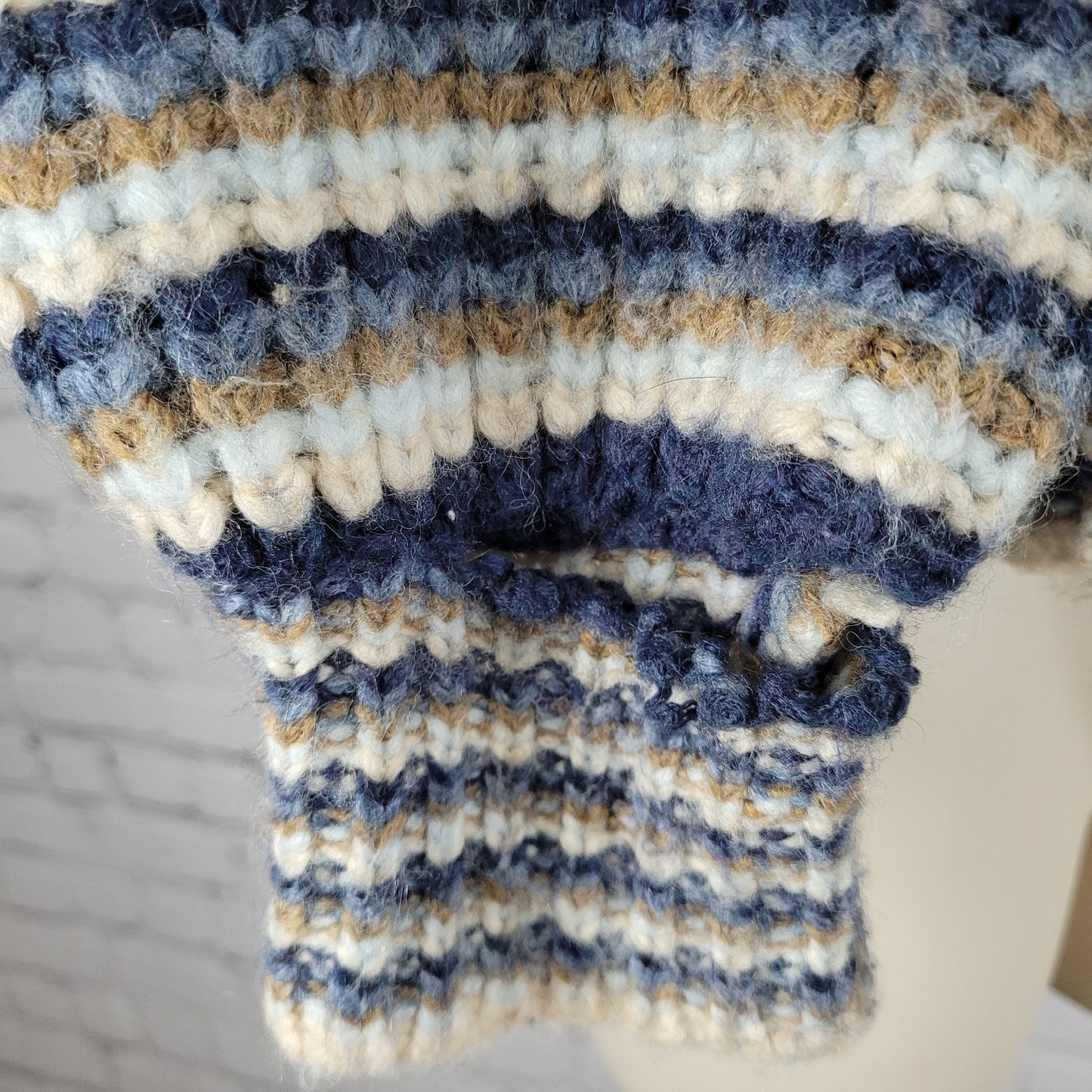Madewell Striped Wool Blend Chunky Knit Boxy Crop Cardigan Sweater Size Medium M