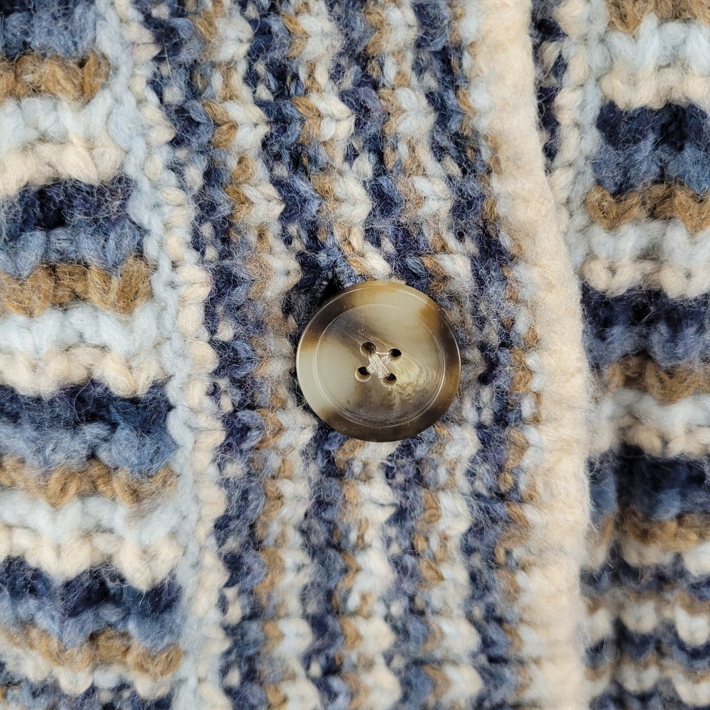 Madewell Striped Wool Blend Chunky Knit Boxy Crop Cardigan Sweater Size Medium M