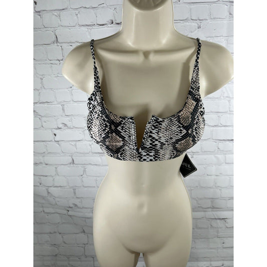 NWT Zaful Forever Young Snake Print Deep V Strappy Back Bikini Bandeau Top 4