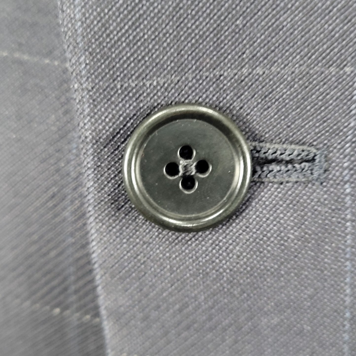 Daniel Cremieux Navy 100% Wool Check Full Suit Set Jacket 44R Pants 37x29 USA