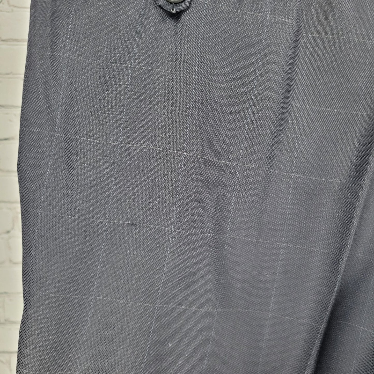 Daniel Cremieux Navy 100% Wool Check Full Suit Set Jacket 44R Pants 37x29 USA