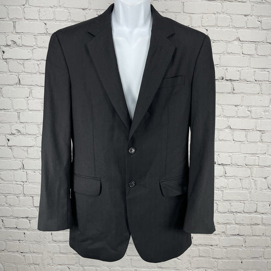 Jos A Bank Black Pinstripe 100% Wool 2 Button Vented Blazer Sport Coat Size 38R