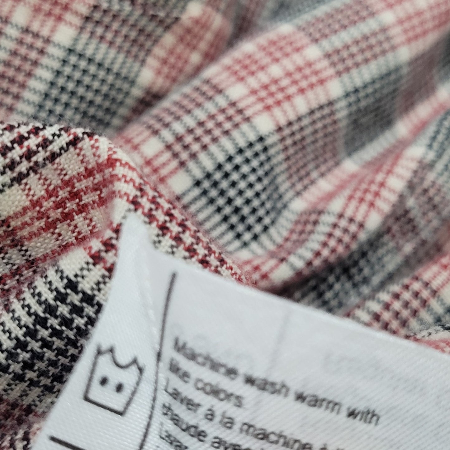 Carhartt Red Black Plaid 100% Cotton Button Down Collar Short Sleeve Shirt Large