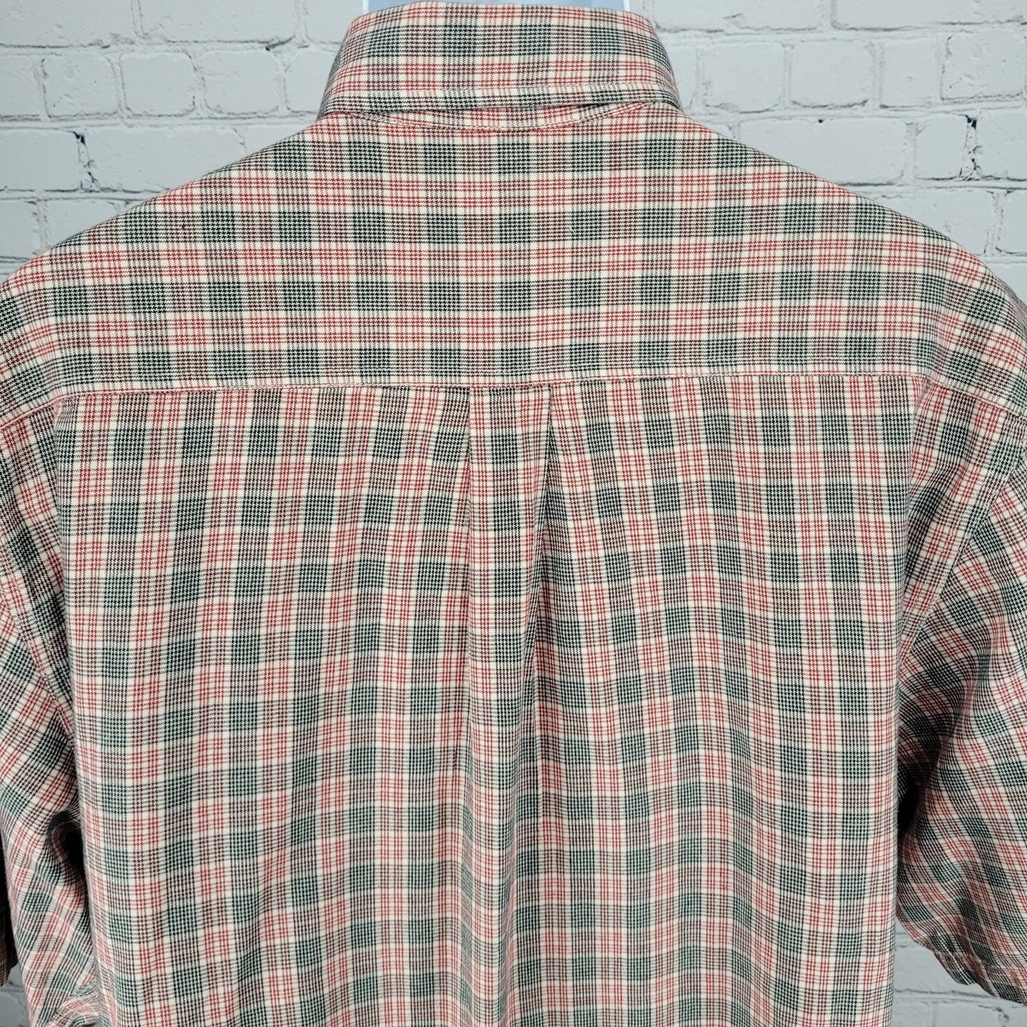Carhartt Red Black Plaid 100% Cotton Button Down Collar Short Sleeve Shirt Large