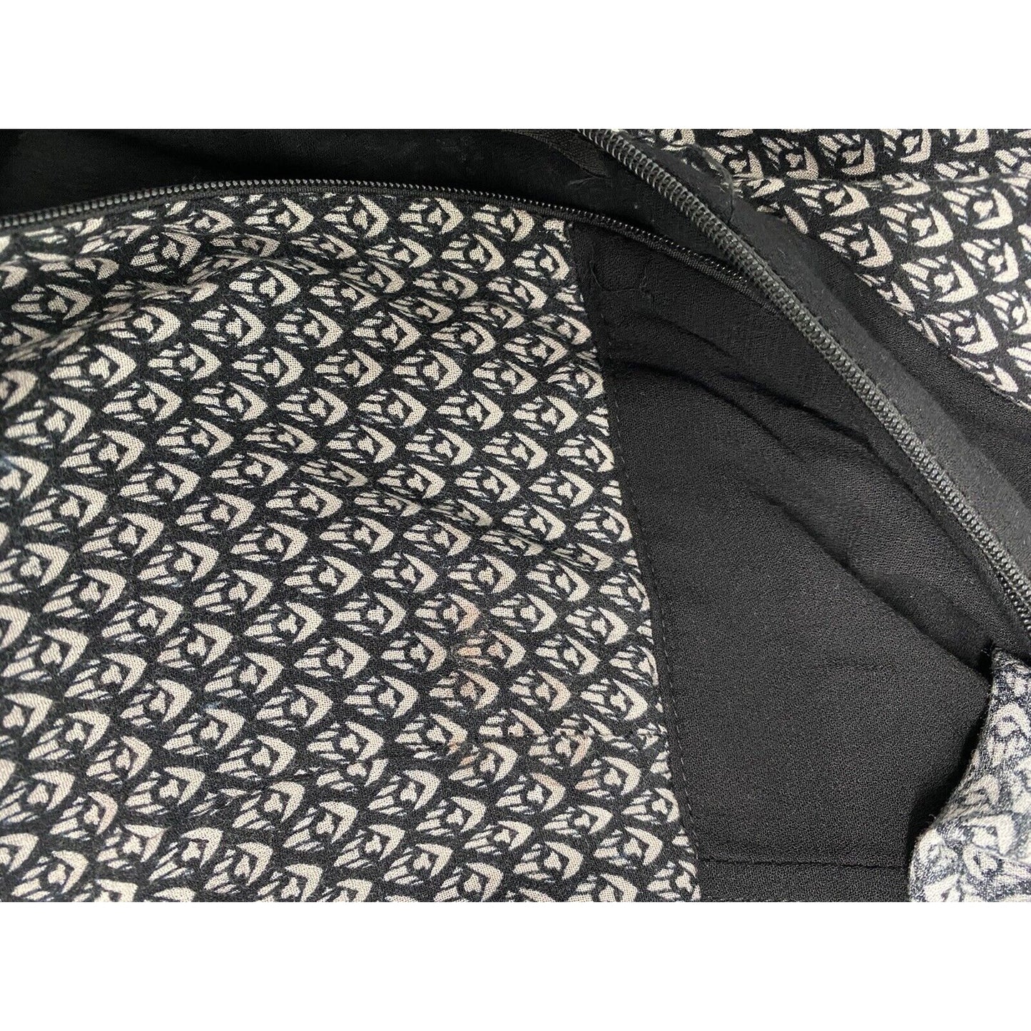 Elevenses Anthropologie Black White One Piece Jumpsuit Pockets XL *small defect